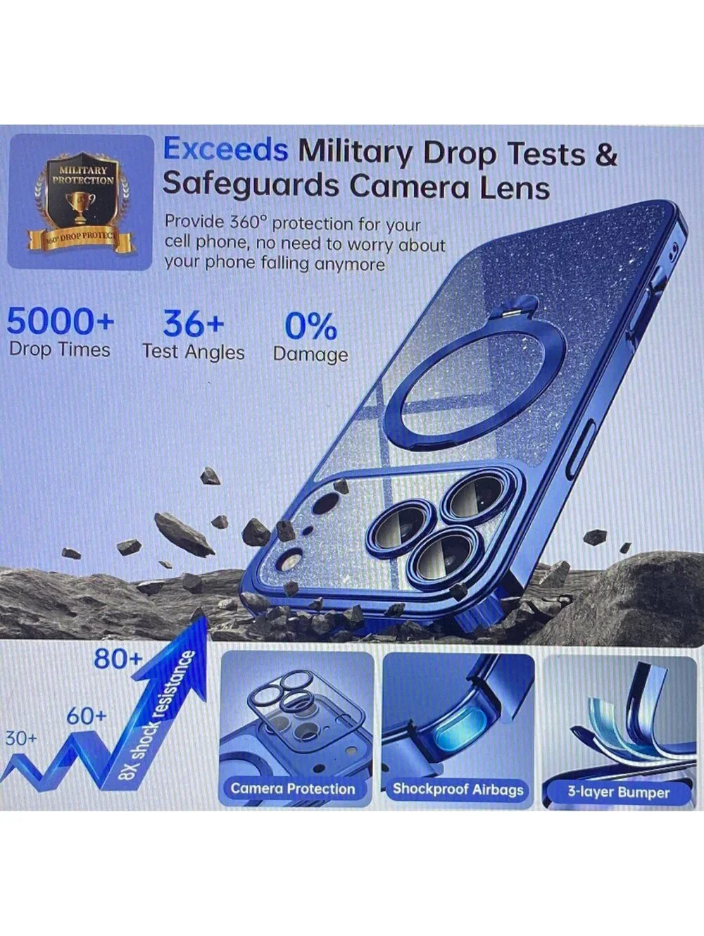 Peerock Case for iPhone 17 Pro Max Deep Blue